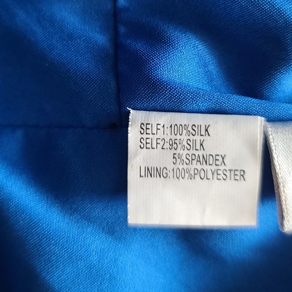 Kay Unger Royal Blue Keyhole silk Dress - Picture 6 of 8